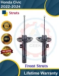 Premium Oe Front Left & Right Struts For 2022-2024 Honda Civic 9 Year Warranty New. Price: $128.96.