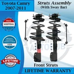 Monroe Oem Front Struts W/ Sway Bar For 2007-2011 Toyota Camry Lifetime Warranty New. Price: $281.63.