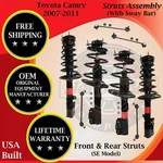 Monroe Oem Front & Rear Struts W/ Sway Bar For 2007-2011 Toyota Camry Lifetime New. Price: $597.66.