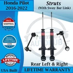 Kyb Oem Rear Struts W/sway Bar Links For 2016-2022 Honda Pilot 10 Year Warranty New. Price: $204.11.