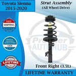Monroe Oem Front Right Strut For 2015-2020 Toyota Sienna 3.5L 4X4 9YR Warranty New. Price: $148.15.