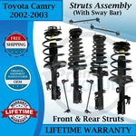 Monroe Oem Front & Rear Struts Sway Bar For 2002-2003 Toyota Camry Lifetime W. New. Price: $499.50.