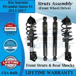 Monroe Oem Front Struts & Rear Shocks For 2013-2017 Kia Sorento Hyundai Santa Fe New. Price: $465.53.