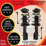 Monroe Oem Front Struts W/ Sway Bar For 2016-2019 Chevy Cruze Lifetime Warranty New. Price: $333.92.