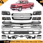 Front Bumper Chrome & Headlights Kit For 2003-2006 Chevrolet Silverado 1500 New. Price: $749.98.