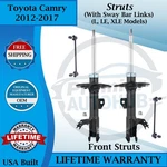 Kyb Oem Front Struts W/sway Bar For 2012-2017 Toyota Camry Lifetime Warranty New. Price: $238.09.