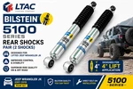 Bilstein 5100 Rear Shocks 33-186887 Jeep Wrangler Jk 2007-2018 4" Lift Pair New. Price: $259.95.