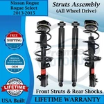 Monroe Oem Front Struts & Rear Shocks For 2013-2015 Nissan Rogue/select 4X4 New. Price: $492.26.