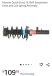 Monroe 172787 Quick Strut Suspension And Coil Spring Assembly New. Price: $49.00.