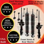 Monroe Oem Front Struts & Rear Shocks W/ Sway Bar 2005-2010 Ford Mustang New. Price: $378.94.