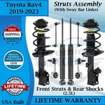 Monroe Oem Front Struts & Rear Shocks W/sway Bar For 2019-2023 Toyota RAV4 New. Price: $472.29.