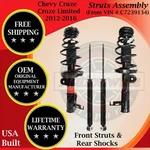 Monroe Oem Front Strut & Rear Shock For 2012-2016 Chevy Cruze/limited 10 Yr War. New. Price: $411.73.