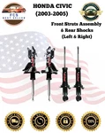 Fcs High Quality Oe Front & Rear Struts For Honda Civic (2003-2005) New. Price: $350.75.