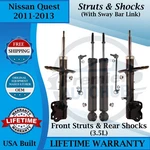 Kyb Oem Front Struts & Rear Shocks W/sway Bar Links For 2011-2013 Nissan Quest New. Price: $400.73.