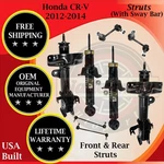 Monroe Oem Front & Rear Struts W/ Sway Bar For 2012-2014 Honda Cr-v Lifetime New. Price: $503.50.