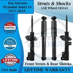 Monroe Oem Front Struts & Rear Shocks For 2013-2018 Kia Sorento Hyundai Santa Fe New. Price: $372.63.