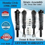 Monroe Oem Front & Rear Strut W/sway Bar Links For 1996-2000 Honda Civic 9YR War New. Price: $468.53.
