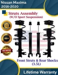 New Oe Front Struts & Rear Shocks For 2016-2020 Nissan Maxima Lifetime Warranty. Price: $404.86.