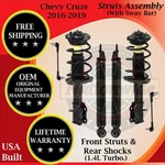 Monroe Oem Front Struts & Rear Shocks W/ Sway Bar For 2016-2019 Chevy Cruze New. Price: $446.86.