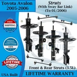 Monroe Oem Front & Rear Struts W/sway Bar Links For 2005-2006 Toyota Avalon New. Price: $450.61.