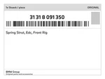 Genuine Bmw Spring Strut, Edc, Front Rig 31-31-8-091-350 New. Price: $958.42.