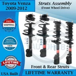 Monroe Oem Front & Rear Struts For 2009-2012 Toyota Venza 2WD Lifetime Warranty New. Price: $611.16.