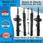 Monroe Oem Front Strut W/sway Bar Links & Rear Shocks For 2017-2022 Honda Cr-v New. Price: $357.74.