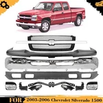 Front Bumper Chrome & Grille Assembly Kit For 2003-2006 Chevrolet Silverado 1500 New. Price: $739.98.