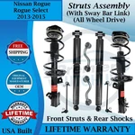 Monroe Oem Front Struts & Rear Shocks W/sway Bar Links For 2013-2015 Nissan 4X4 New. Price: $562.19.