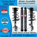 Kyb Oem Front Struts & Rear Shocks For 2006-2008 Toyota RAV4 Lifetime Warranty New. Price: $599.23.
