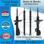 Monroe Oem Front Struts & Rear Shocks For 2015-2020 Toyota Sienna 4X4 9YR Warra. New. Price: $310.24.