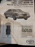 F1LY-5560-B/A Ford Oem Rear Spring Assy (pr) 1984-1987 Cont. And 84-92 Mark Vli Remanufactured. Price: $199.00.