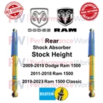 Bilstein B6 4600 Rear Shocks Pair Stock Height Fits Dodge Ram 1500 2009-2023 4WD New. Price: $181.61.