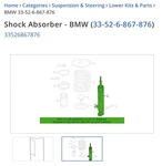 Oem Bmw X5 Rear Shock Absorber Set (2) 33526867875 & 33526867876 New Genuine F15. Price: $299.99.