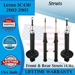 Gabriel Oem Front & Rear Struts For 2002-2005 Lexus SC430 4.3L Lifetime Warranty New. Price: $359.00.