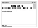 Genuine Bmw Spring Strut, Front 31-31-2-229-612 New. Price: $525.15.