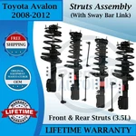 Monroe Oem Front & Rear Struts W/ Sway Bar For 2008-2012 Toyota Avalon 3.5L New. Price: $544.75.