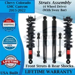 Monroe Oem Front Struts W/ Sway Bar & Rear Shocks For 2015-2022 Gmc /chevy 4WD New. Price: $425.53.