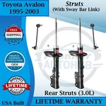 Kyb Oem Rear Strut W/sway Bar Link For 1995-2003 Toyota Avalon 3.0L 9YR Warranty New. Price: $224.37.
