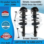 Monroe Oem Front Struts W/sway Bar Links 2001-2006 Hyundai Santa Fe 9YR Warranty New. Price: $263.82.