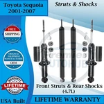 Monroe Oem Front Struts & Rear Shocks For 2001-2007 Toyota Sequoia 9YR Warranty New. Price: $339.00.