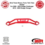 Bmr Red Front Strut Tower Brace Twin Tube Fits 08-23 Dodge Challenger / Charger New. Price: $331.95.